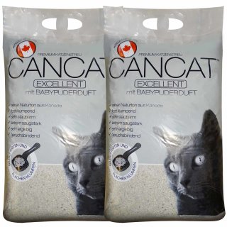 2 x 15 kg CANCAT Premium Katzenstreu Babypuderduft